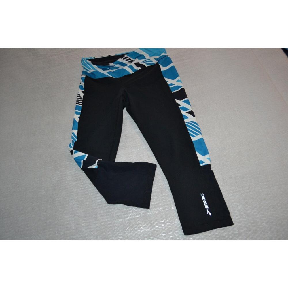 27366‎ Brooks Running Gym Pants Workout Capris Black Size Small Womens